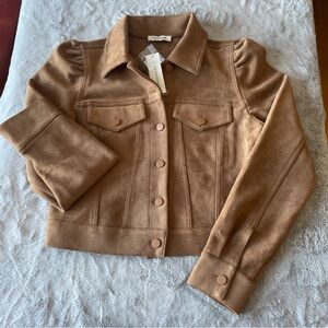 Francescas Women's Tan Jacket faux suede western size medium